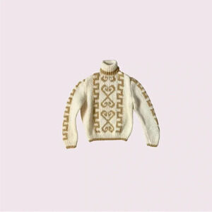 Handmade Vintage baby wool turtleneck sweater